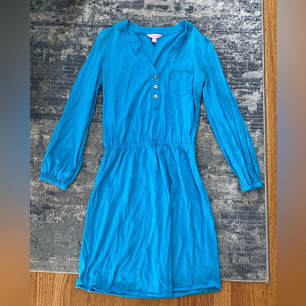 Lilly Pulitzer Blue Beckett Shirt Dress, SZ XS.